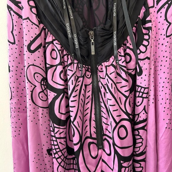 Bebe Y2K silk Black and Purple Maxi Dress - Picture 7 of 8